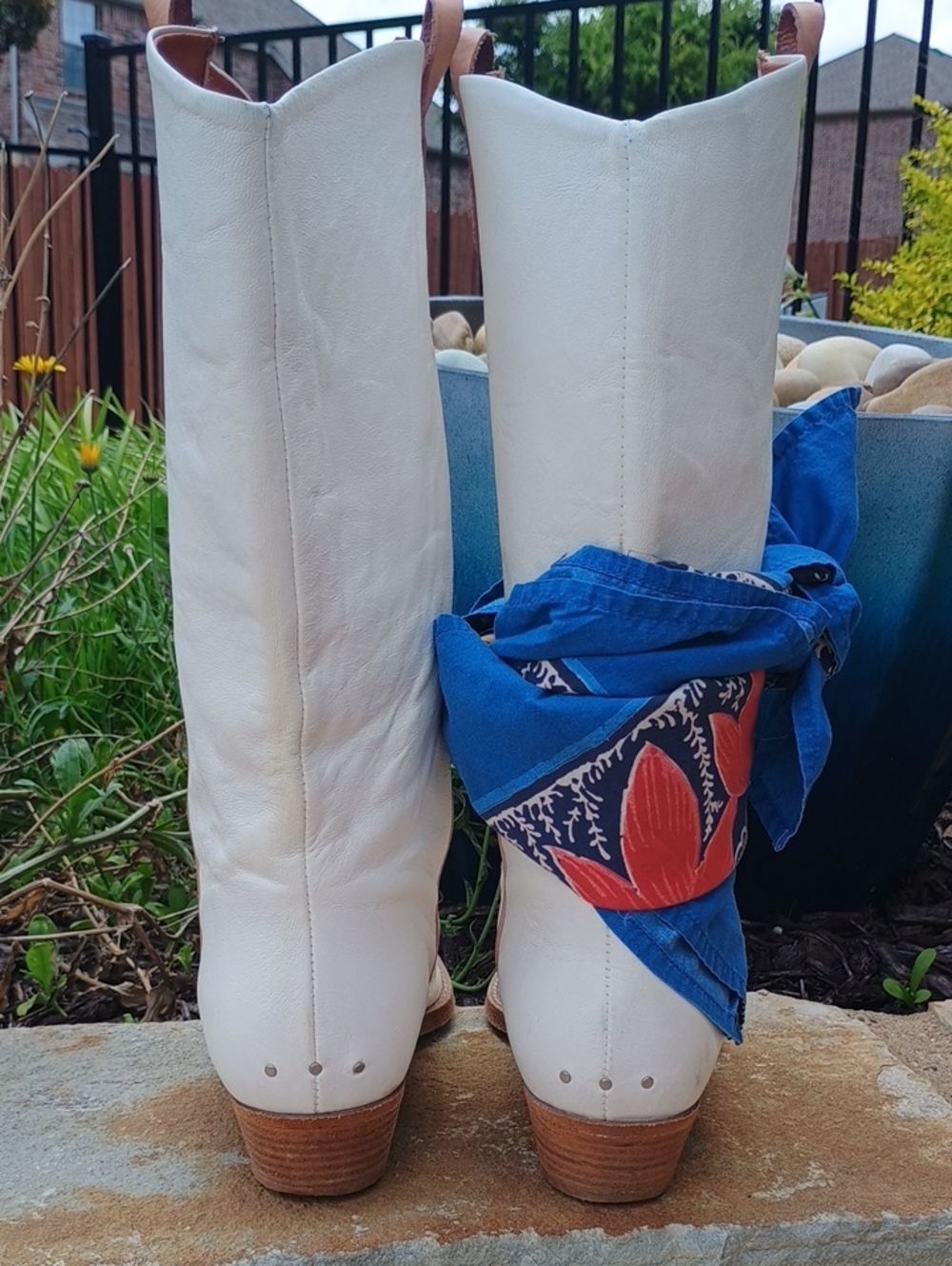 We The Free Free People White Leather Montage Western Cowboy Boots Size 39.5 - Picture 3 of 8